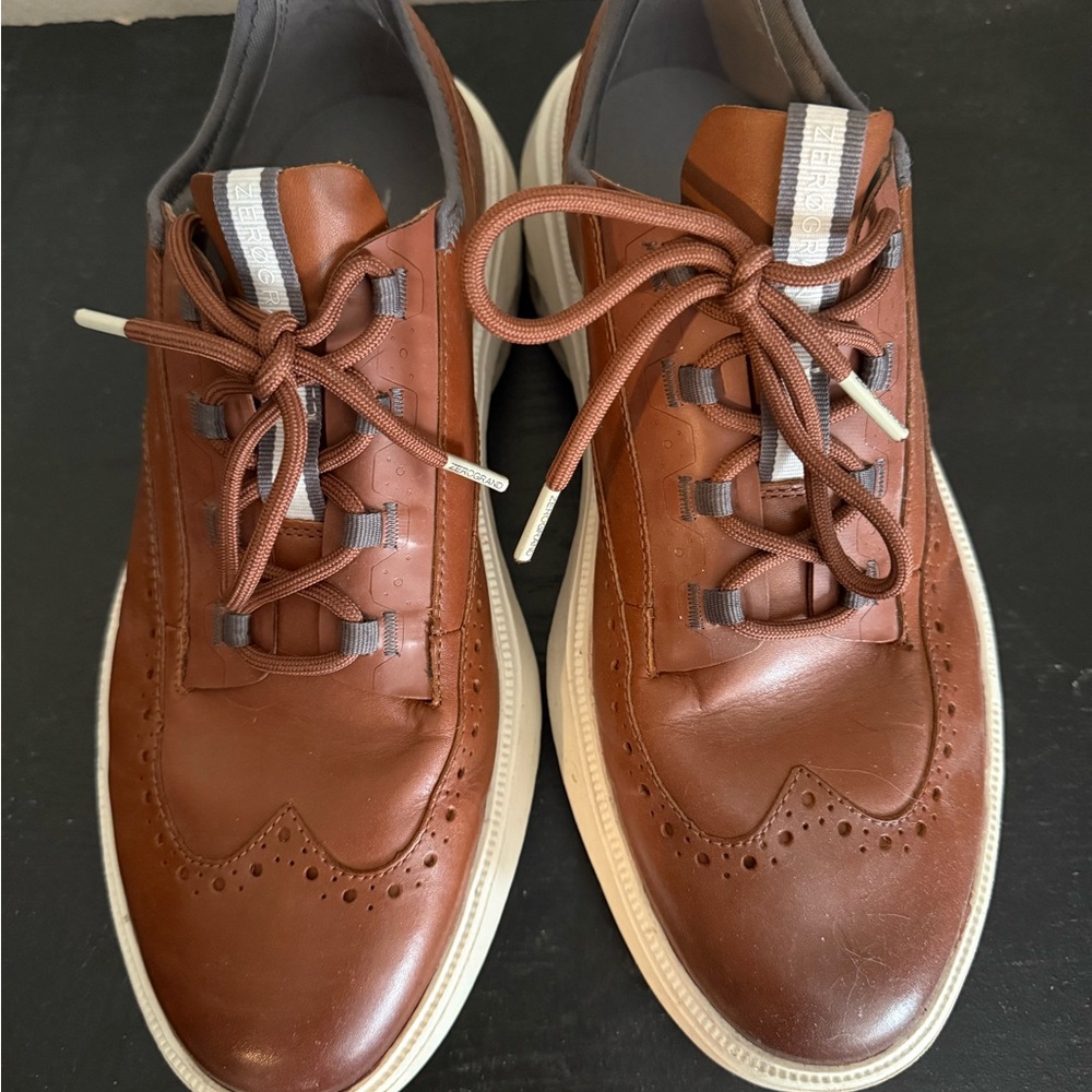 Cole Haan Men's Chestnut Brown Leather Wingtip Sneakers